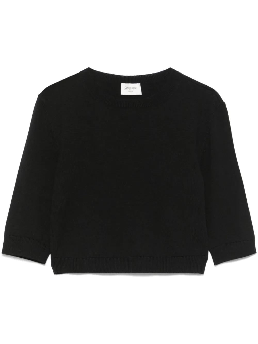 WOOL CROP TOP Saint Laurent BLACK S