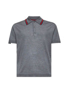 POLO SHIRT WITH WEB PATTERN Gucci BLUE M