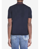 KNITTED WOOL POLO SHIRT WITH WEB PATTERN Gucci