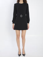 MINI DRESS WITH NECKLINE IN SABLé Saint Laurent BLACK 36