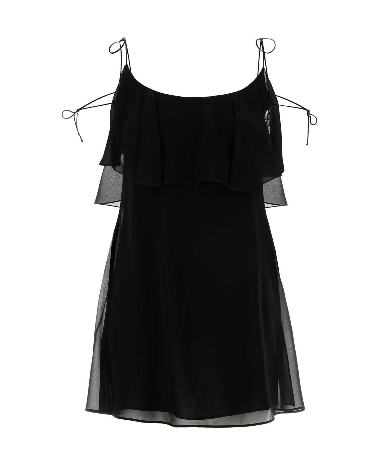 BLACK SILK CLOTHING DRESSES Saint Laurent BLACK 36