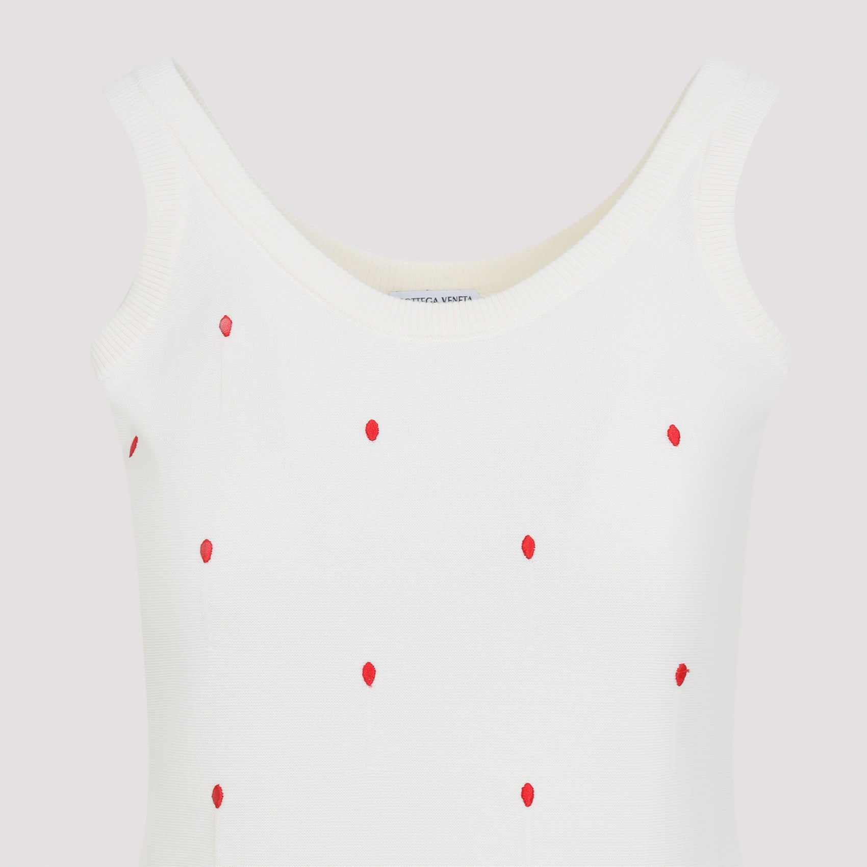 IVORY COTTON BLEND TANK TOP Bottega Veneta