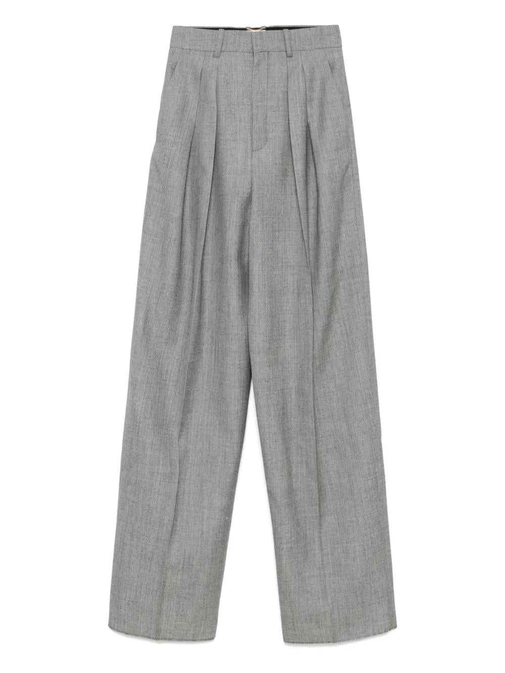WIDELEG PANTS IN WOOL CHINÉ Saint Laurent GREY 38