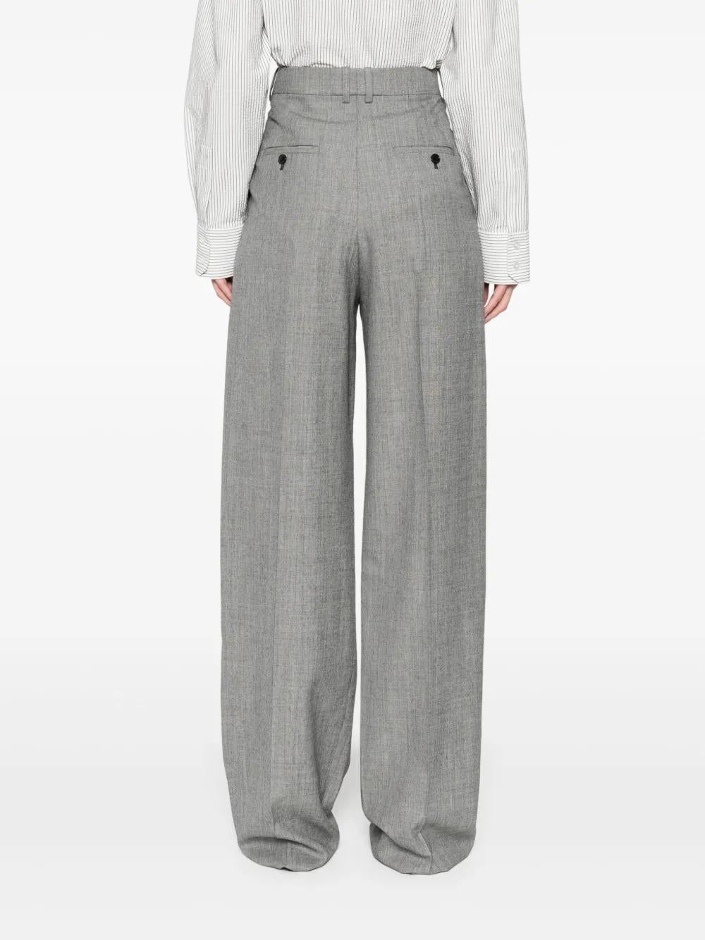 WIDELEG PANTS IN WOOL CHINÉ Saint Laurent