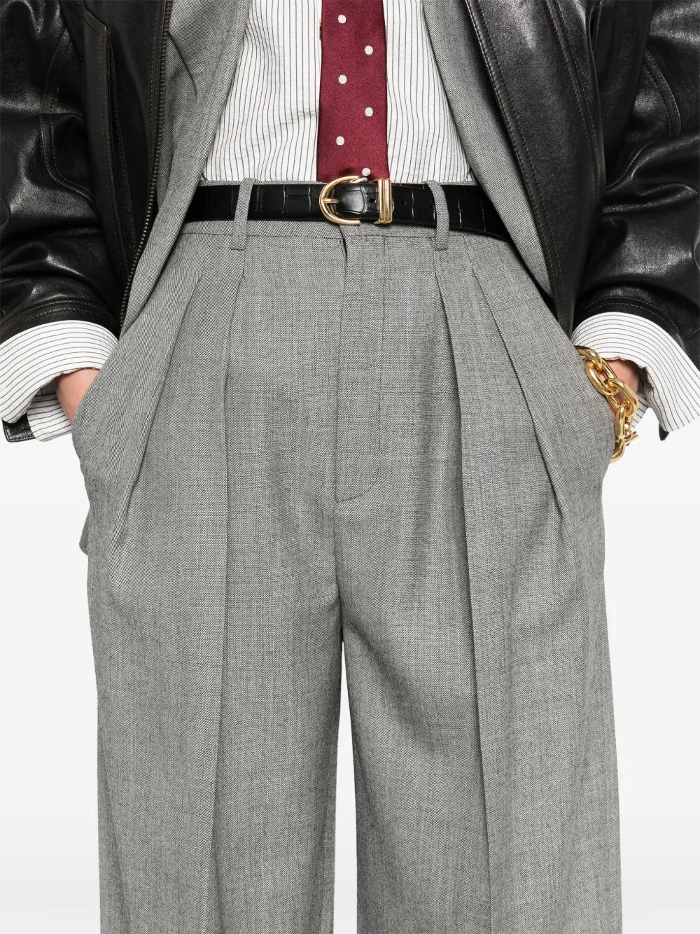 WIDELEG PANTS IN WOOL CHINÉ Saint Laurent