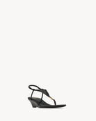BLACK LAMB LEATHER WEDGES Saint Laurent