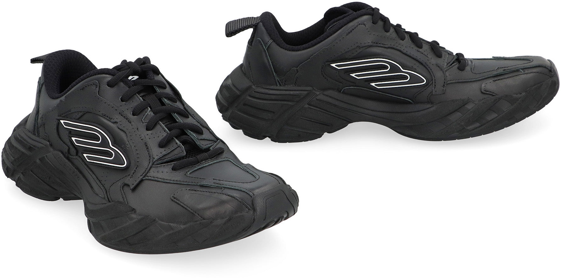 MONDAY LEATHER AND FABRIC LOW-TOP SNEAKERS Balenciaga