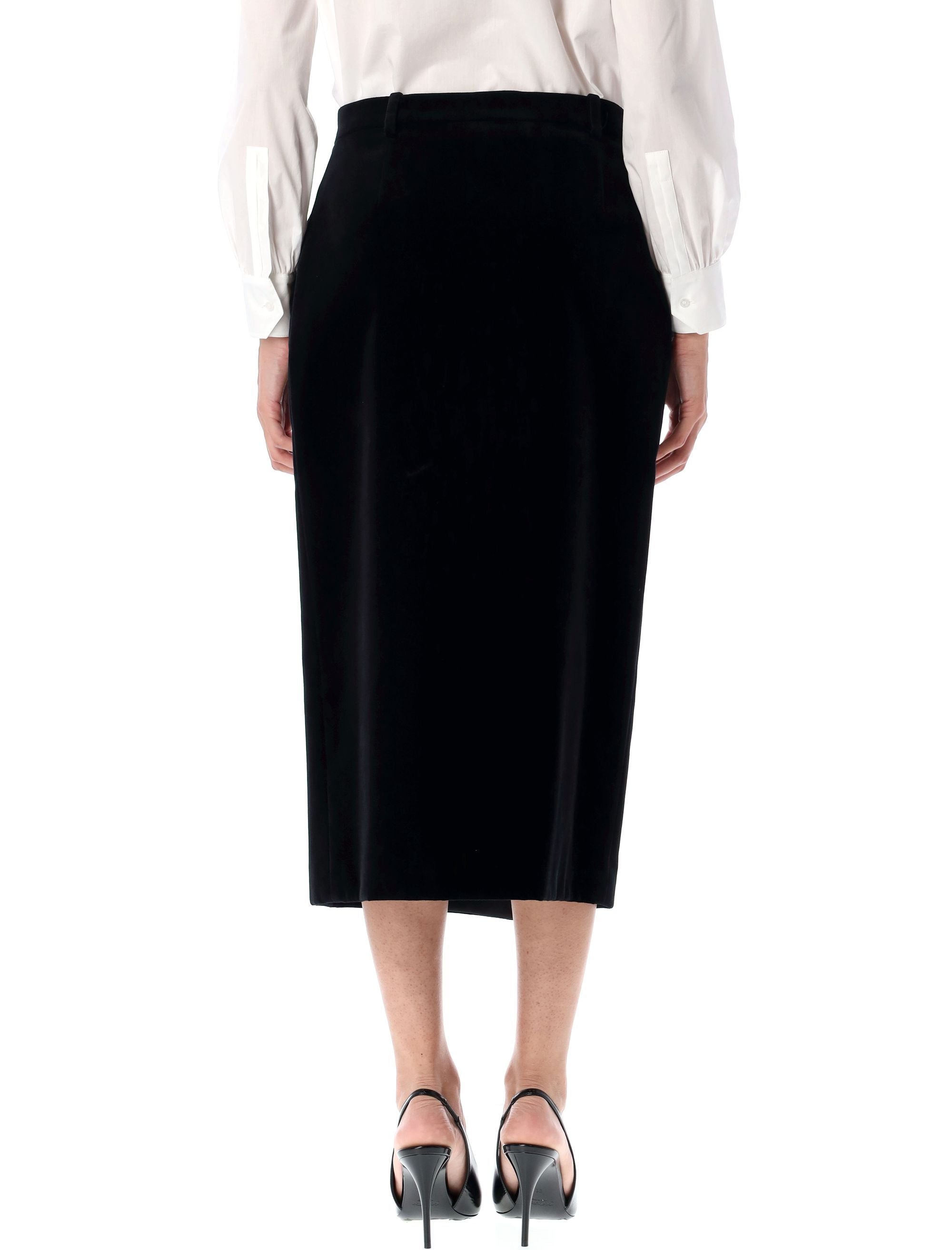 WRAP SKIRT IN VELVET Saint Laurent