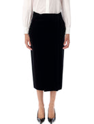 WRAP SKIRT IN VELVET Saint Laurent BLACK 36