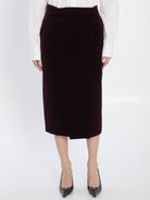 WRAP SKIRT IN VELVET Saint Laurent BORDEAUX 40