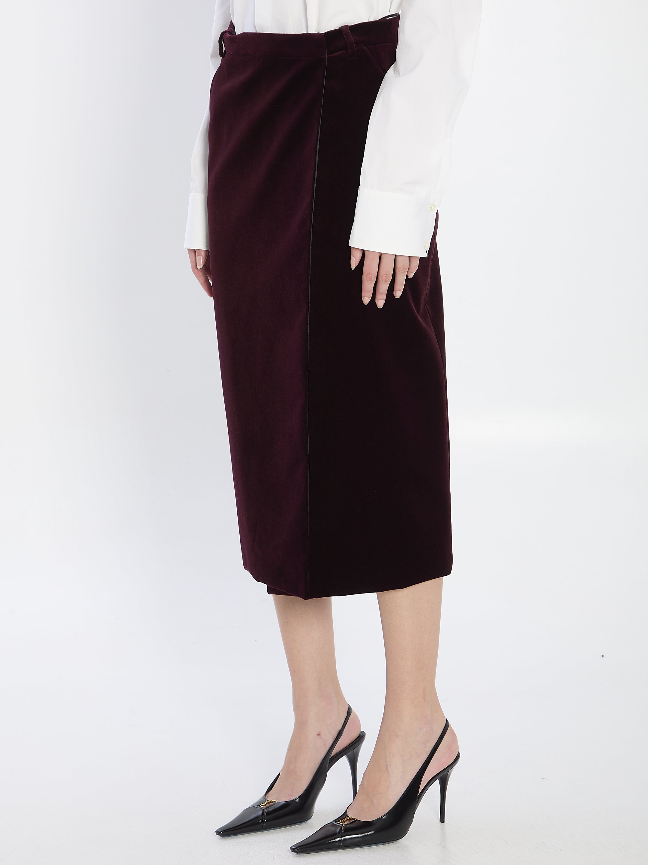 WRAP SKIRT IN VELVET Saint Laurent