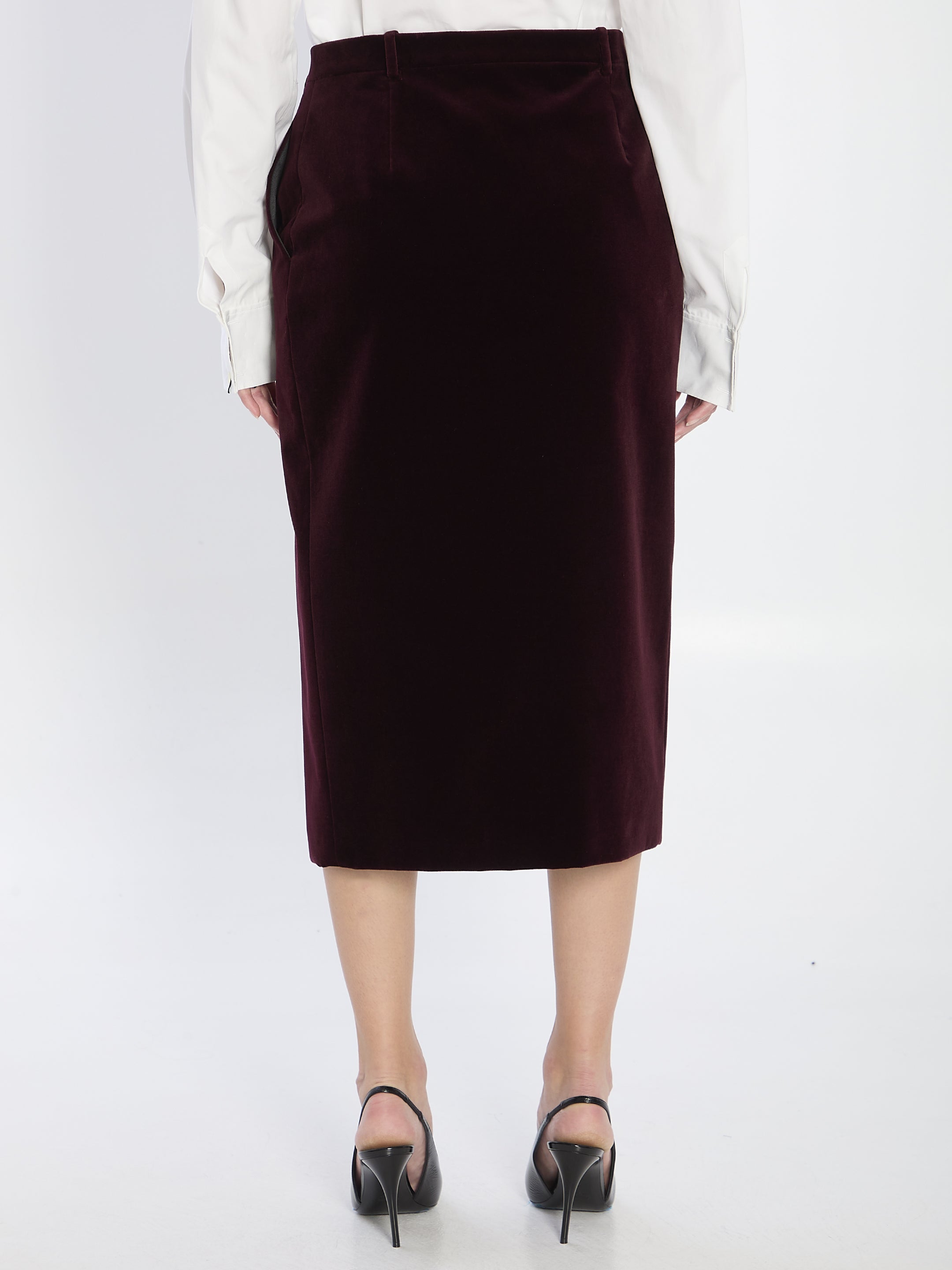 WRAP SKIRT IN VELVET Saint Laurent