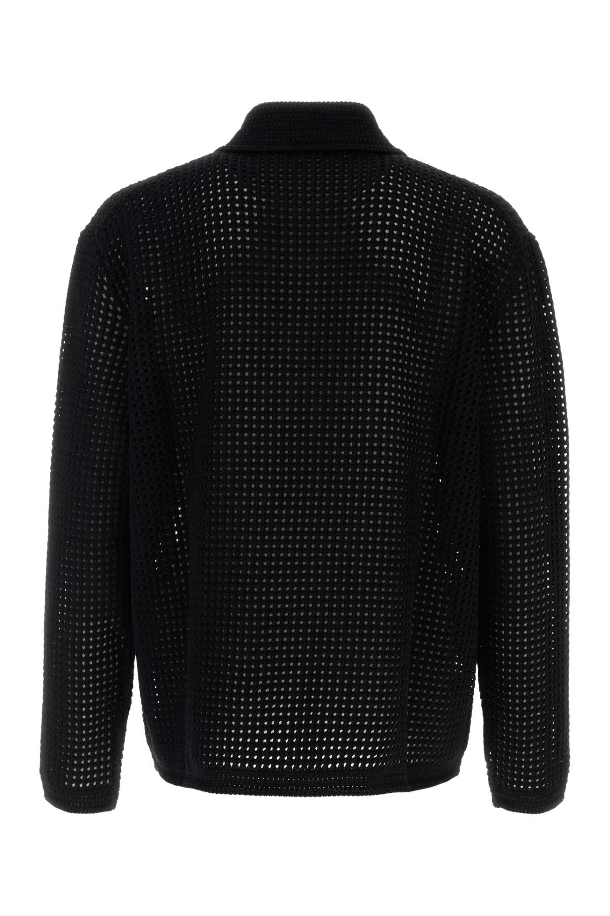 BLACK CROCHET POLO SHIRT Gucci