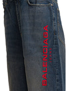 BLUE COTTON TROUSERS Balenciaga