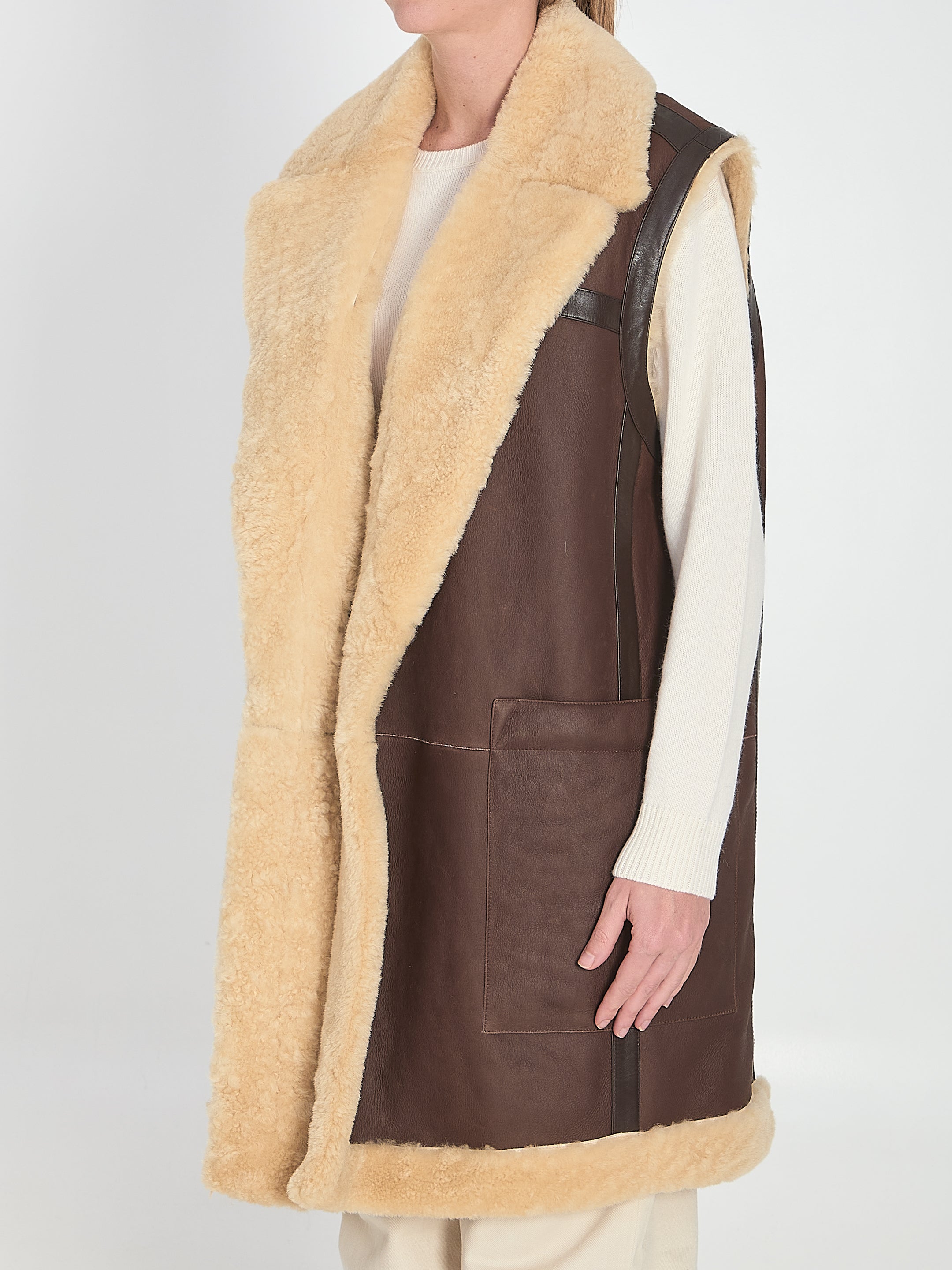 SHEARLING LONG VEST Bottega Veneta