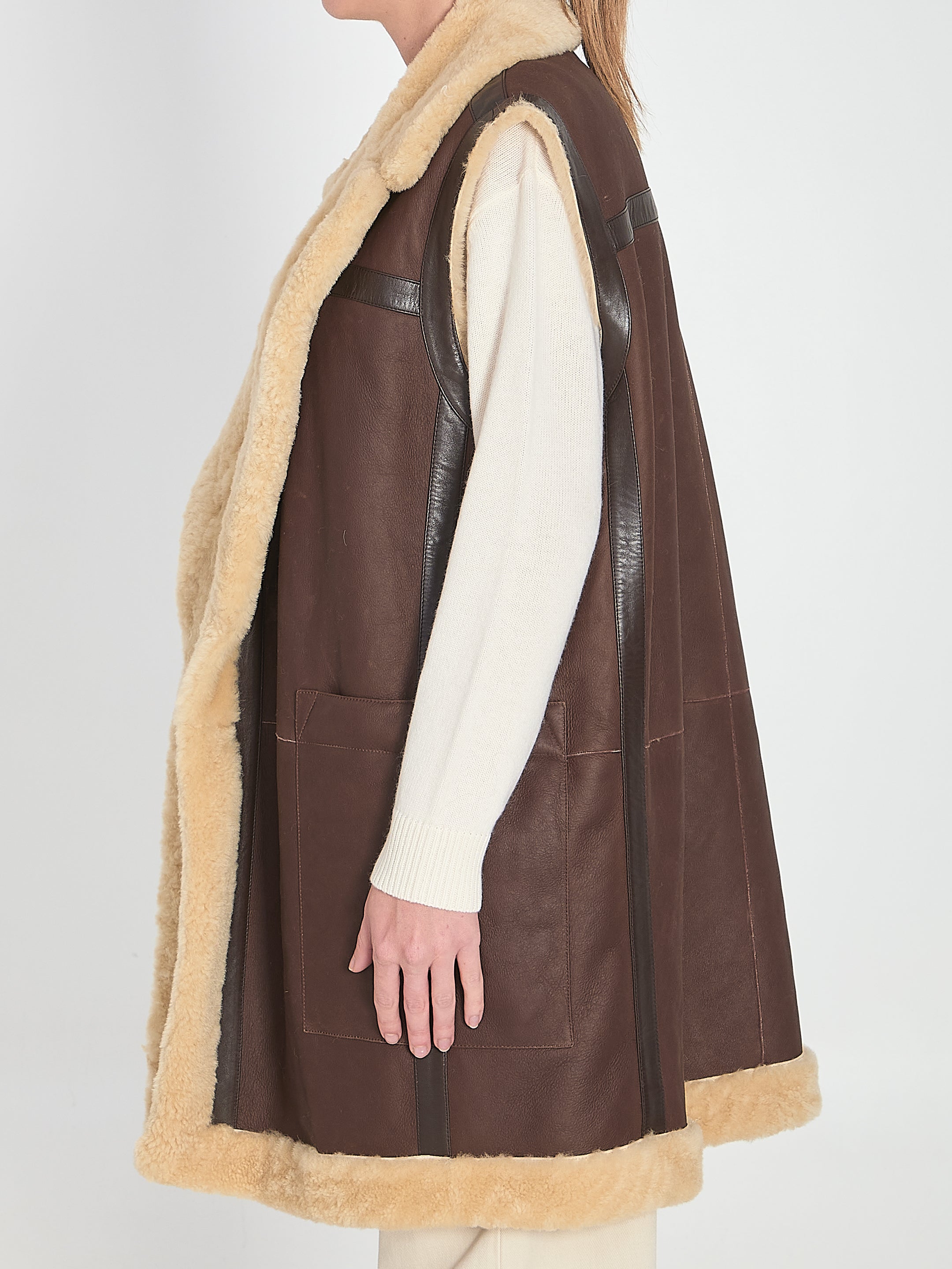 SHEARLING LONG VEST Bottega Veneta