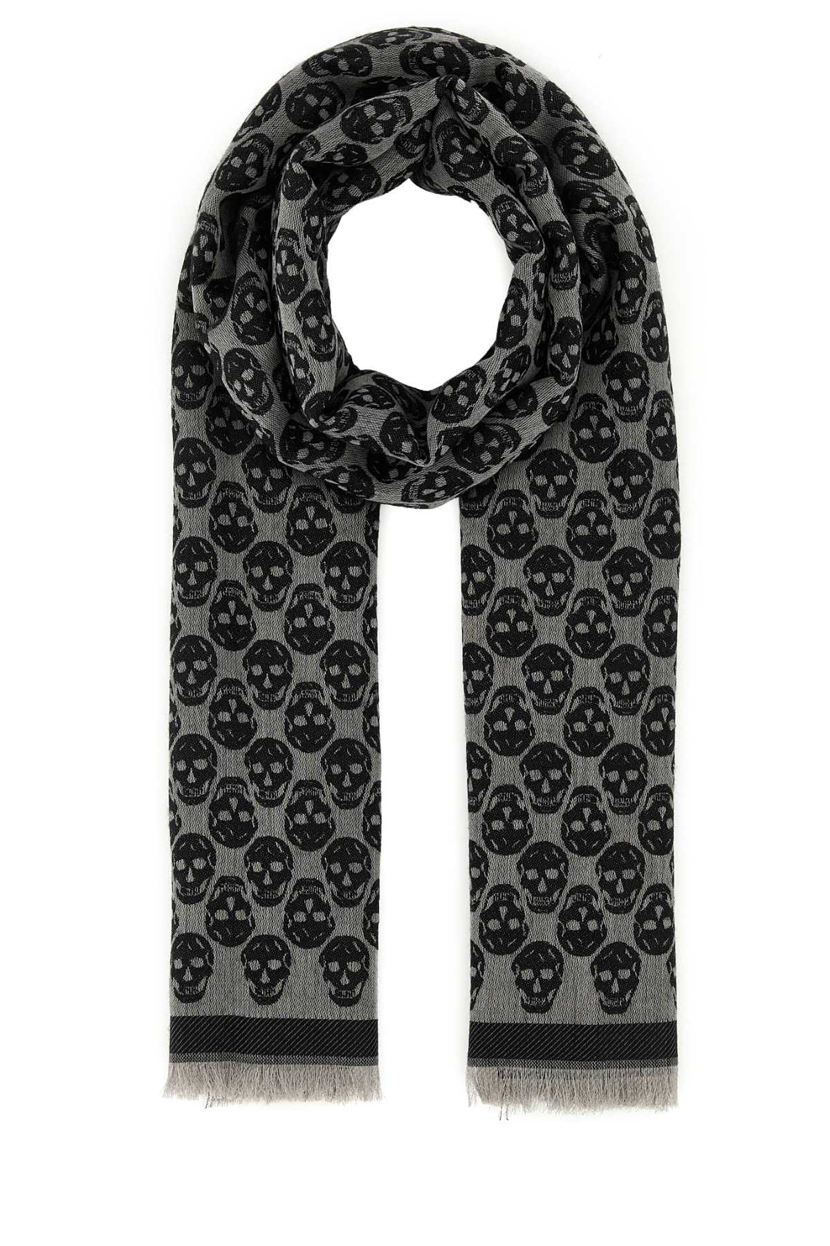 EMBROIDERED WOOL BLEND FOULARD Alexander McQueen PRINTED TU