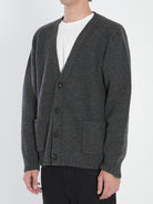 CHARCOAL WOOL CARDIGAN Bottega Veneta