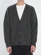 CHARCOAL WOOL CARDIGAN Bottega Veneta GREY M