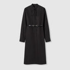 DRESS HEAVY COT POP W/LEA W/MO Gucci BLACK 42