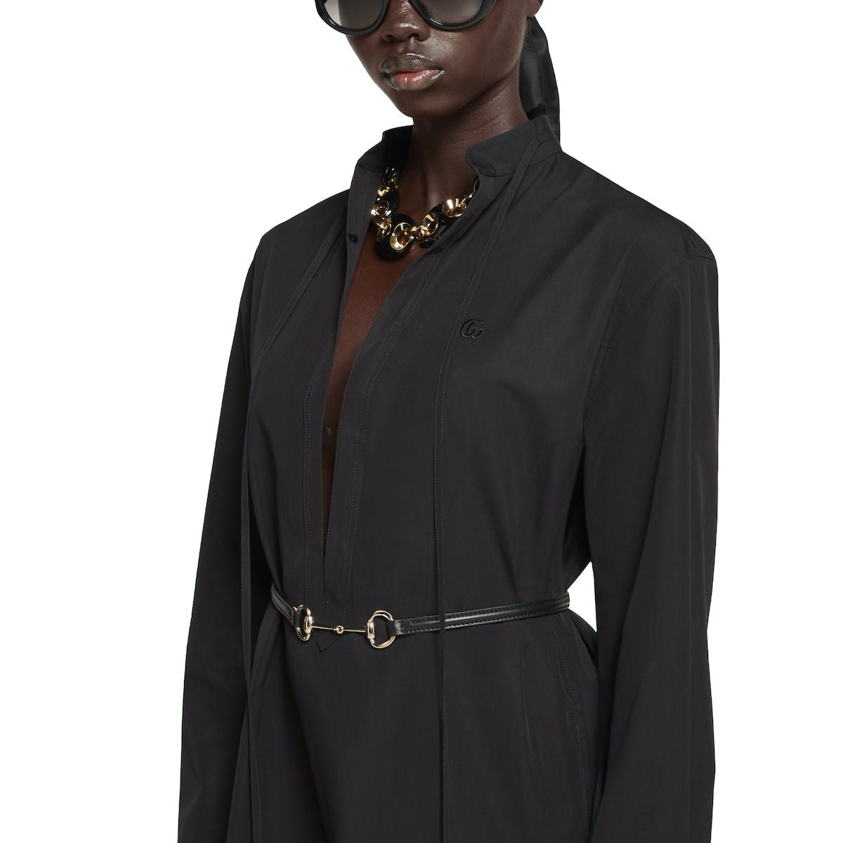 DRESS HEAVY COT POP W/LEA W/MO Gucci