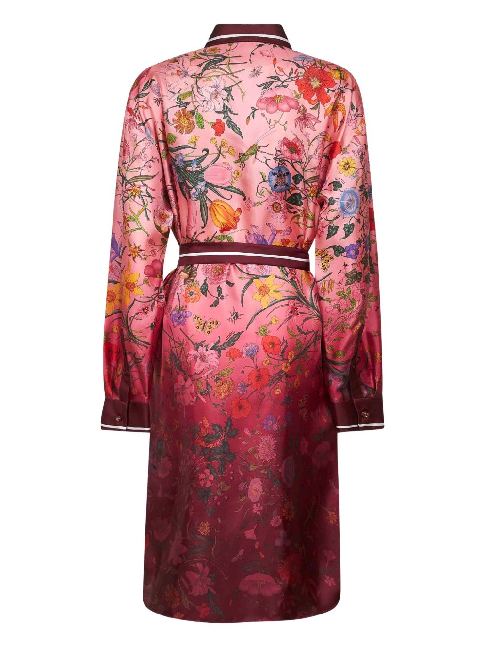 GUCCI Printed Silk Twill Shirt Dress, Size 44 IT