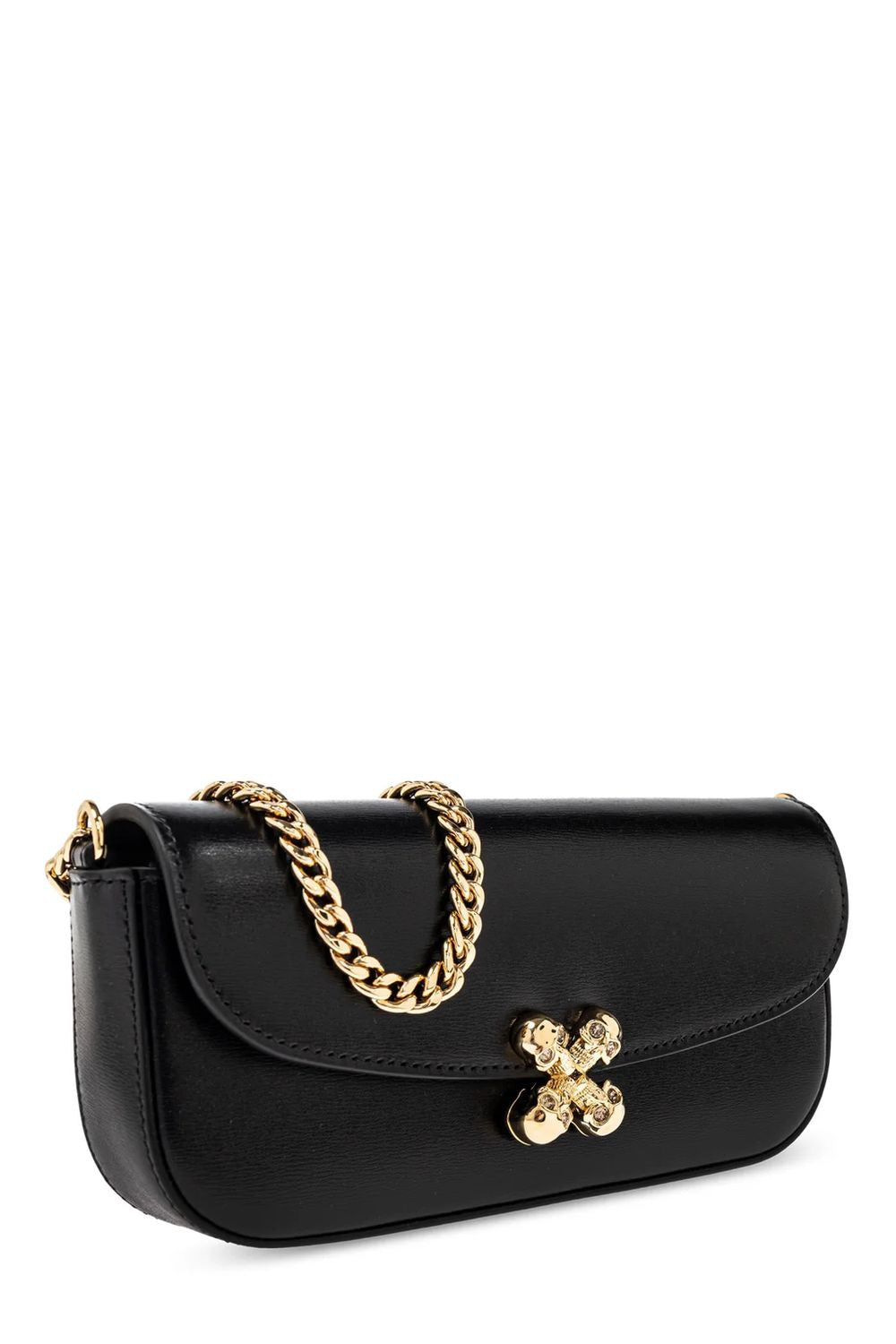 BLACK HEALTHIER SMALL SKULL FLOWER CROSSBODY BAG Alexander McQueen
