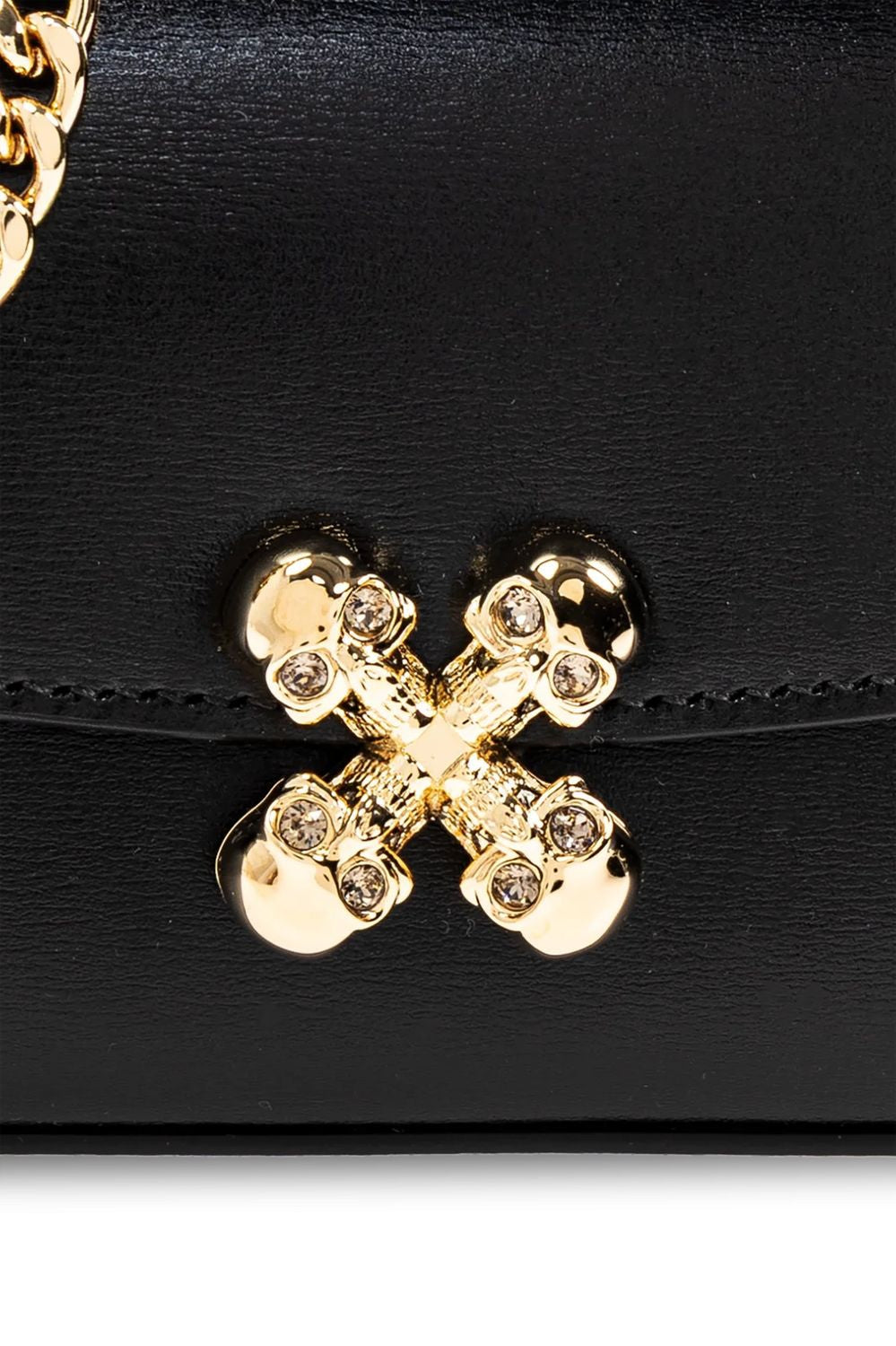 BLACK HEALTHIER SMALL SKULL FLOWER CROSSBODY BAG Alexander McQueen