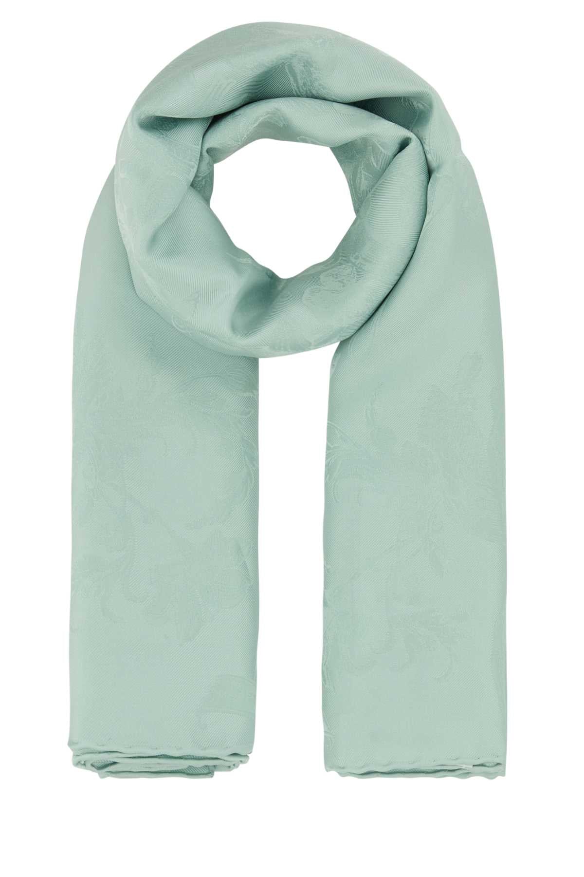 SEA GREEN SILK FOULARD Alexander McQueen LIGHT BLUE TU