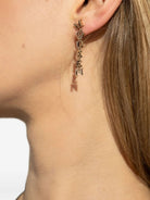 PALE GOLD-FINISHED LOGO PENDANT EARRINGS Alexander McQueen