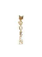 PALE GOLD-FINISHED LOGO PENDANT EARRINGS Alexander McQueen