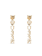 PALE GOLD-FINISHED LOGO PENDANT EARRINGS Alexander McQueen