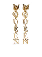 PALE GOLD-FINISHED LOGO PENDANT EARRINGS Alexander McQueen METALLIC UNICA