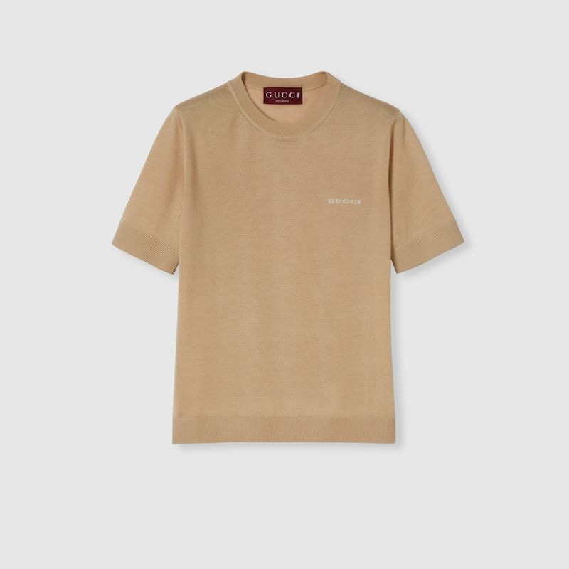 BEIGE CASHMERE BLEND SWEATER Gucci BEIGE O TAN XS