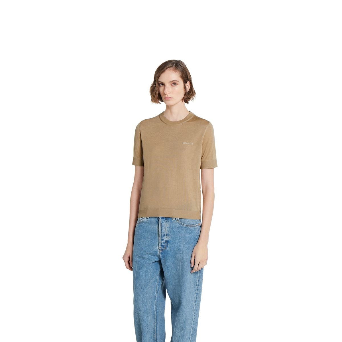 BEIGE CASHMERE BLEND SWEATER Gucci