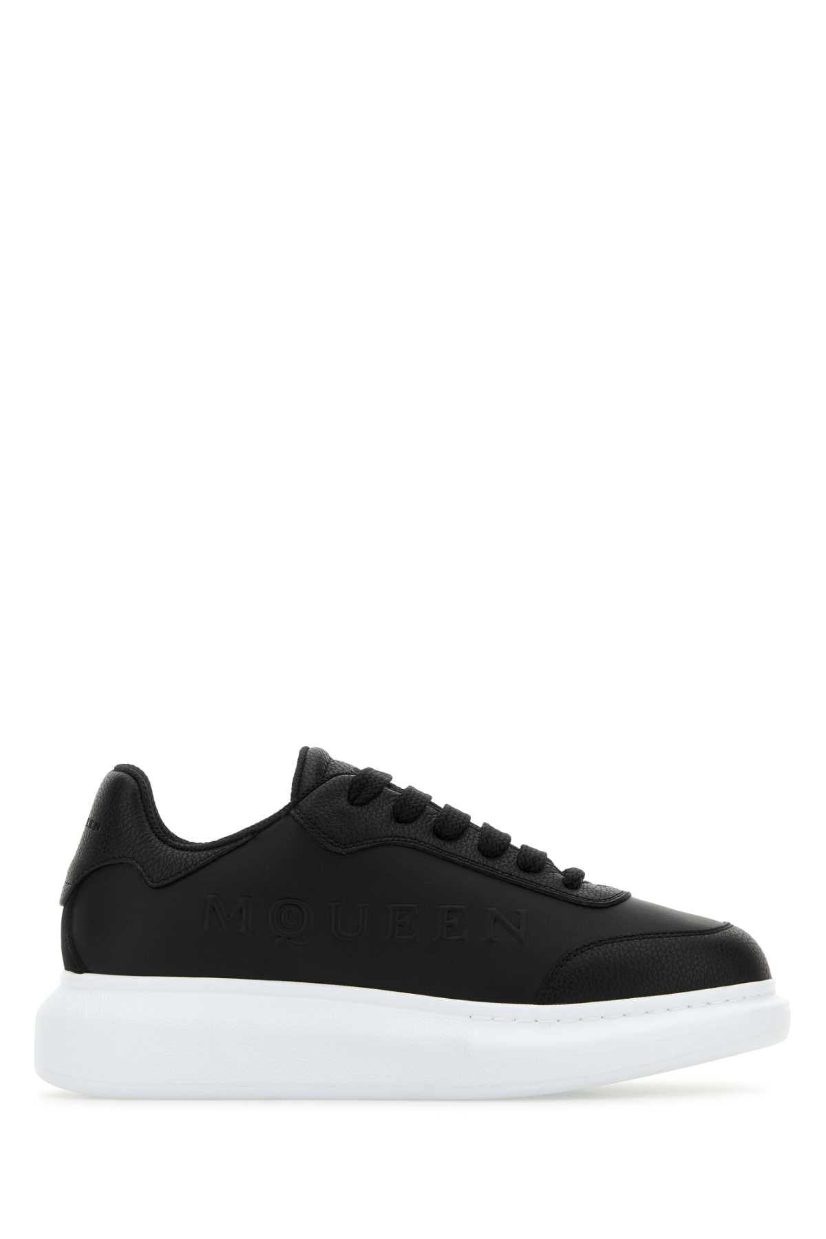 BLACK LEATHER SNEAKERS WITH BLACK LEATHER HEEL Alexander McQueen BLACK 39