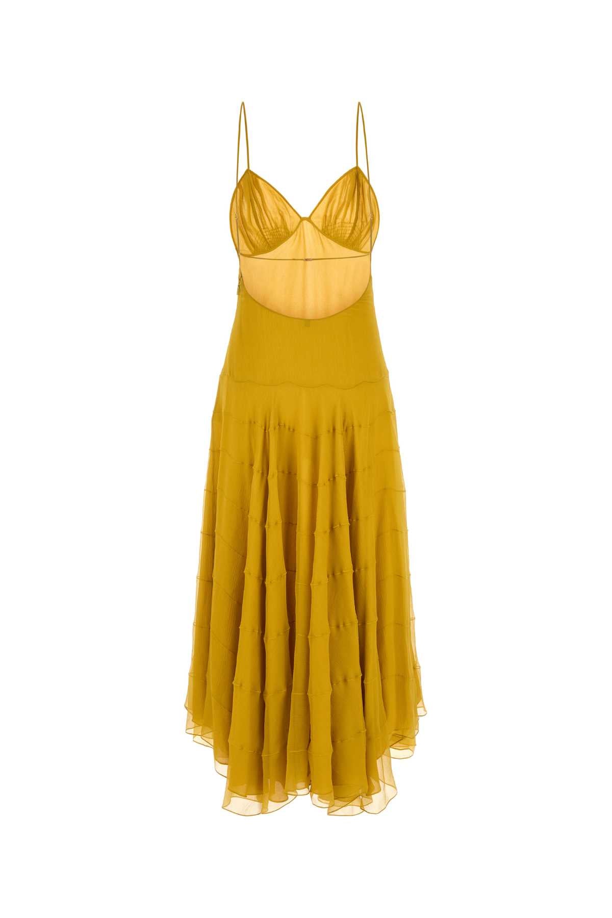 YELLOW CREPE DRESS