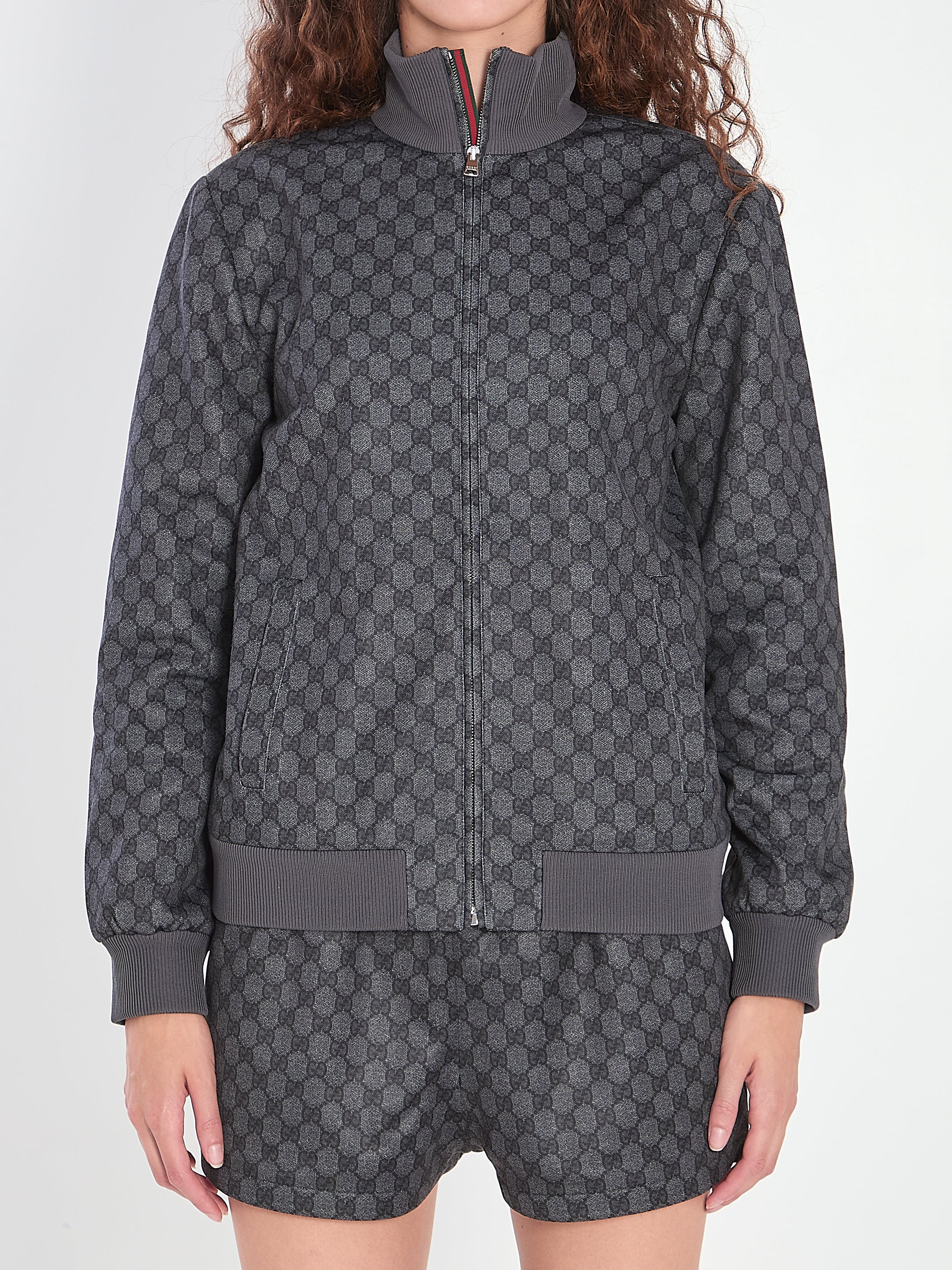 COTTON BLEND FULL-ZIP SWEATSHIRT Gucci black XS