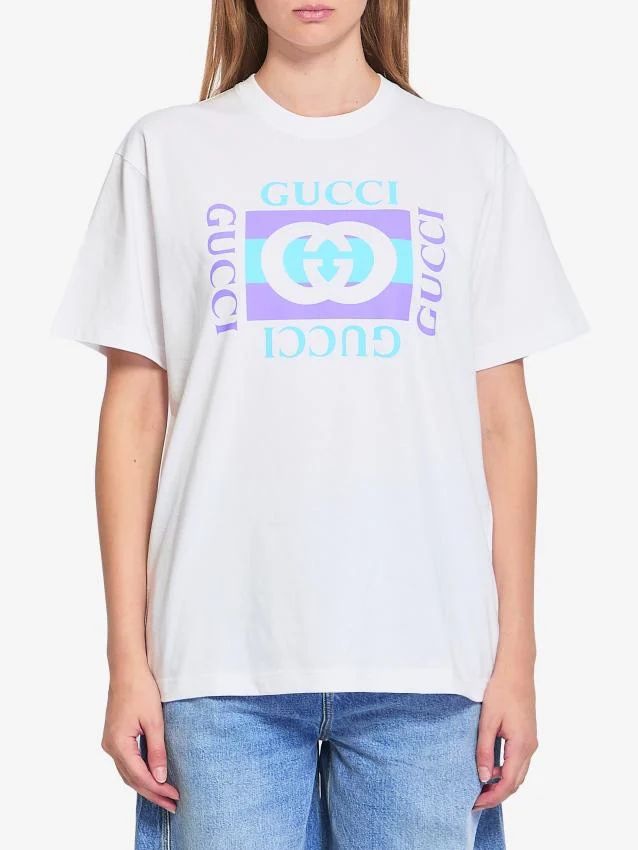 LOGO PRINTED T-SHIRT Gucci WHITE XS