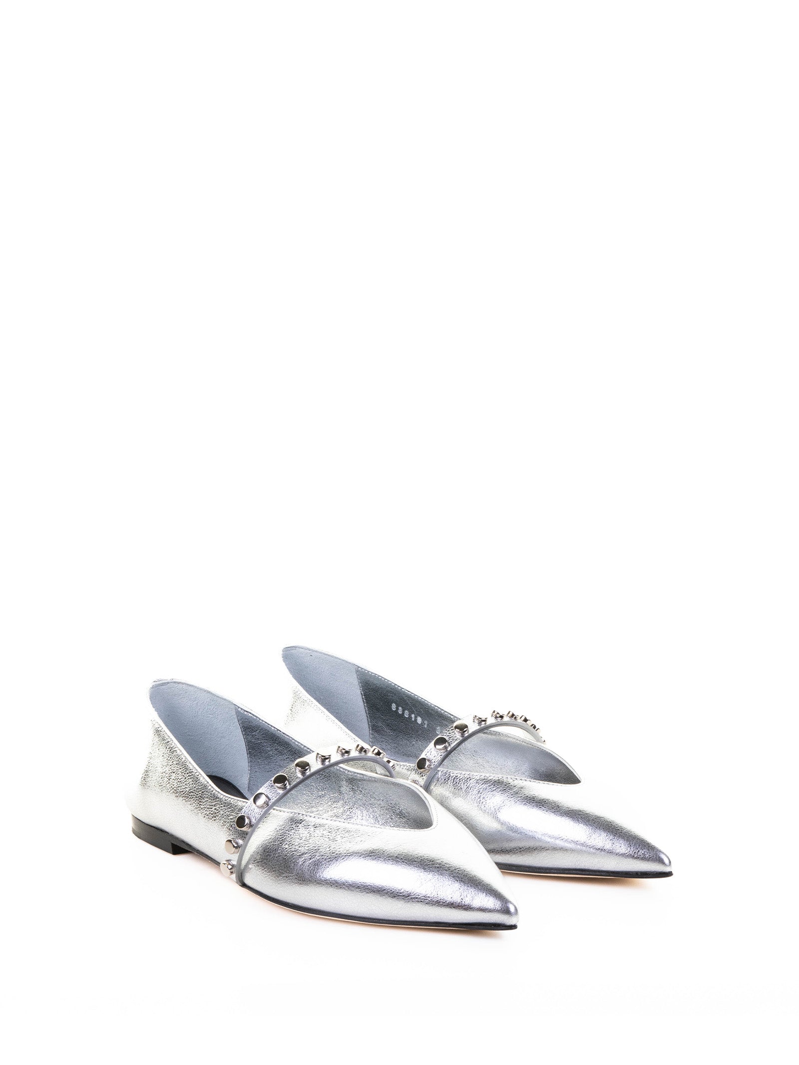 SILVER BOS TAURUS FLAT SHOES Alexander McQueen