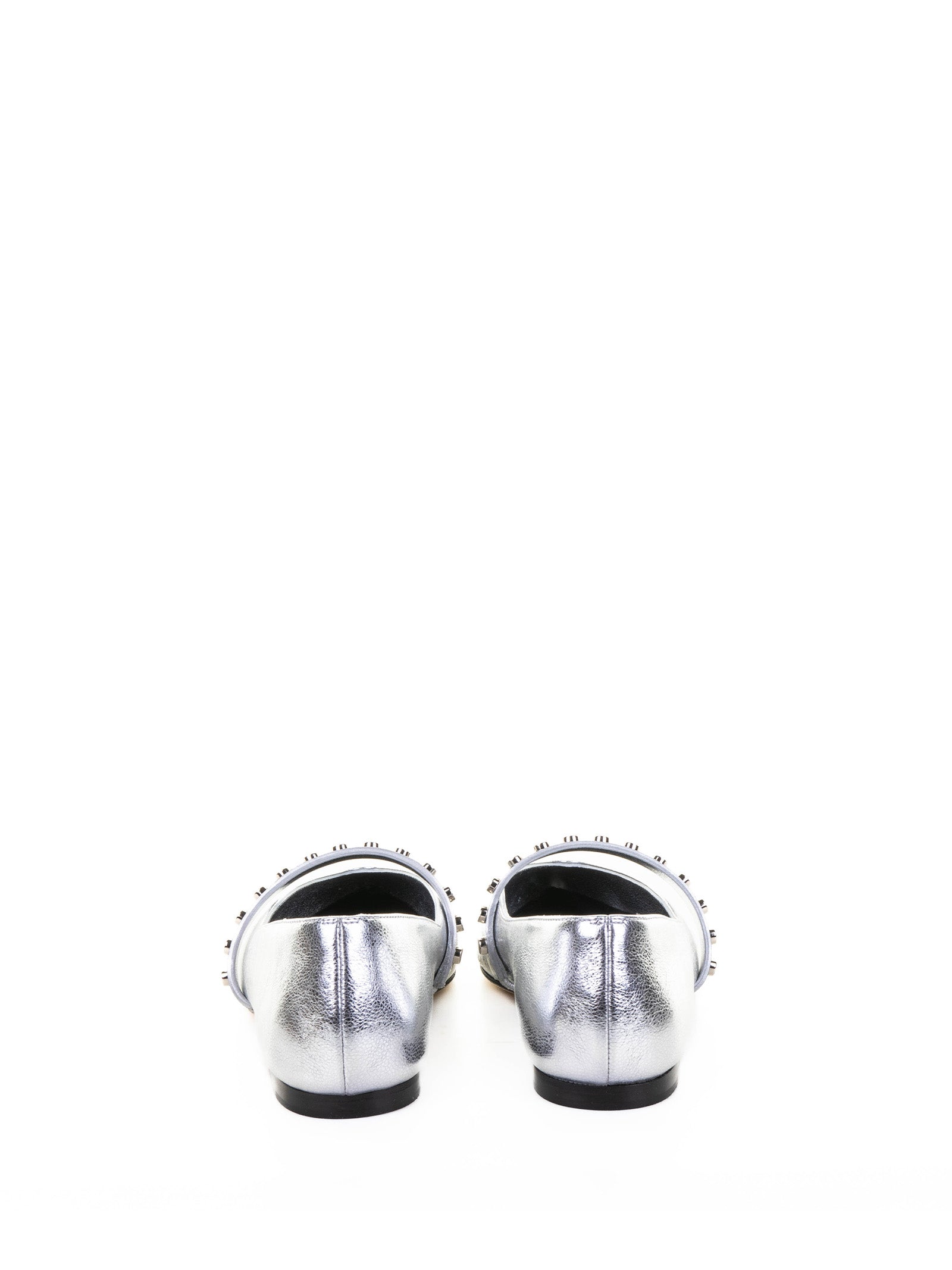 SILVER BOS TAURUS FLAT SHOES Alexander McQueen