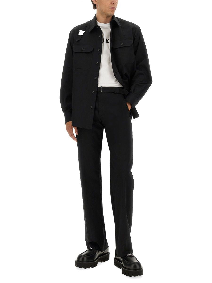 BLACK POPLIN SHIRT Alexander McQueen