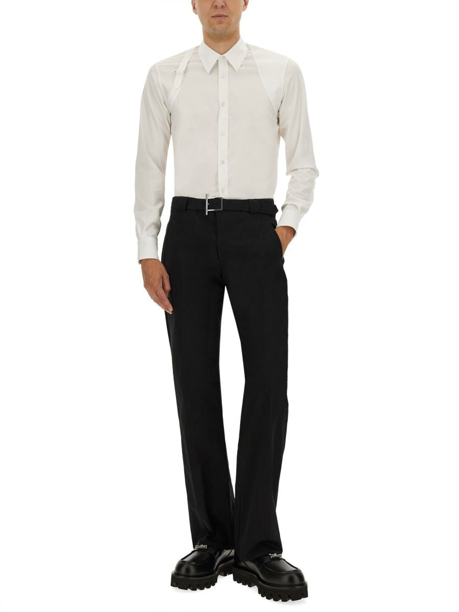 BLACK COTTON MIX TROUSERS Alexander McQueen