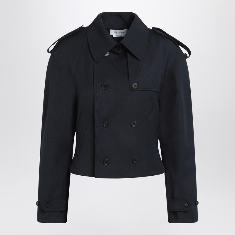 BLUE WOOL COAT Alexander McQueen BLUE 40
