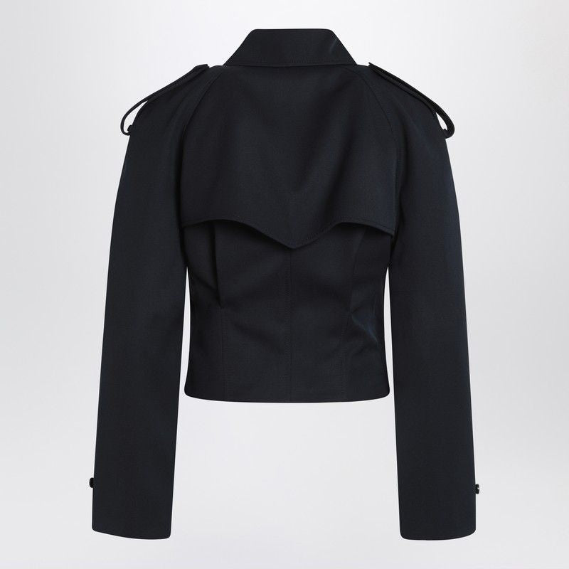 BLUE WOOL COAT Alexander McQueen