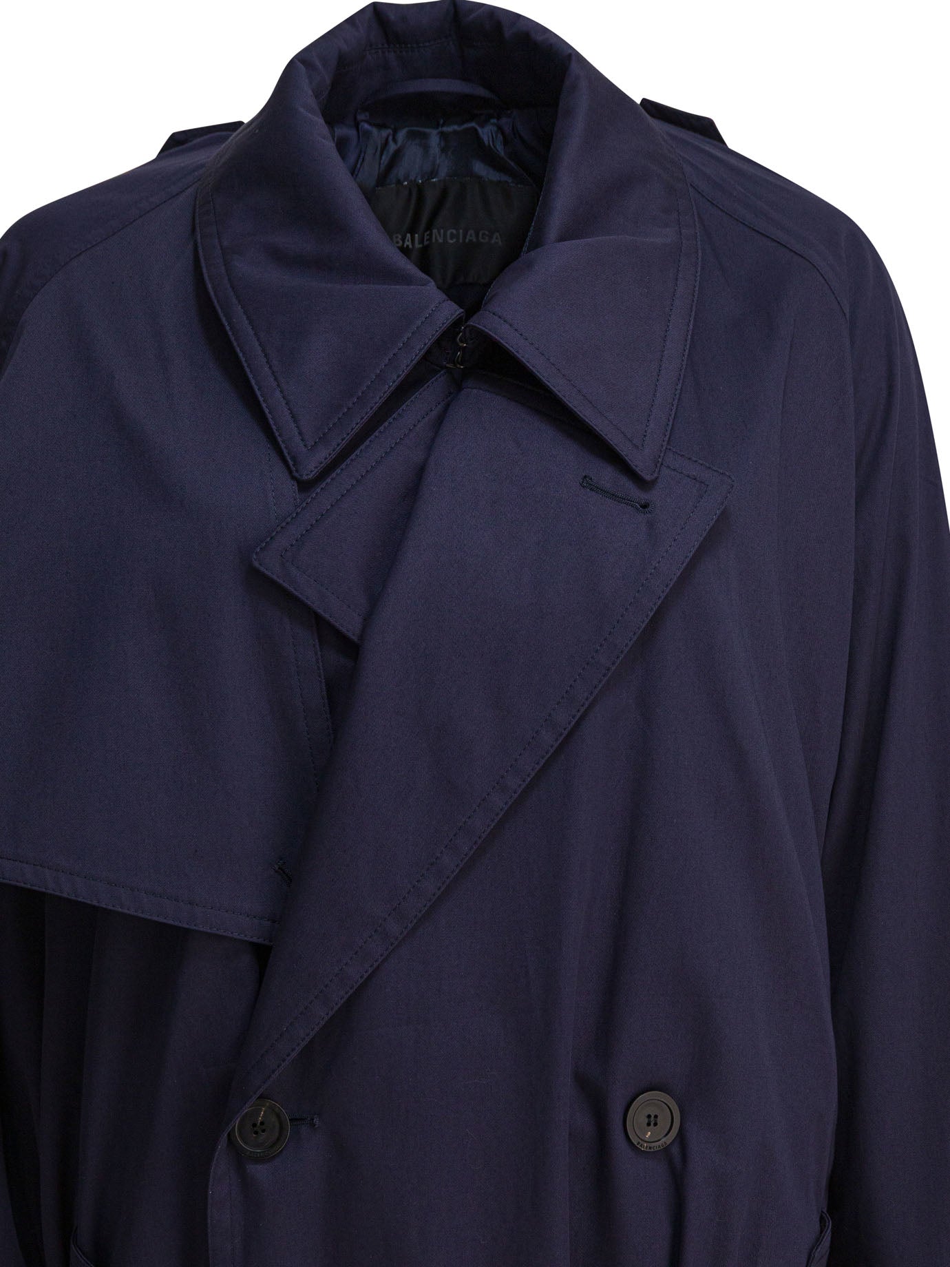 BLUE COTTON COAT Balenciaga