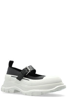 TWO-TONE LEATHER AND RUBBER BALLERINAS Alexander McQueen