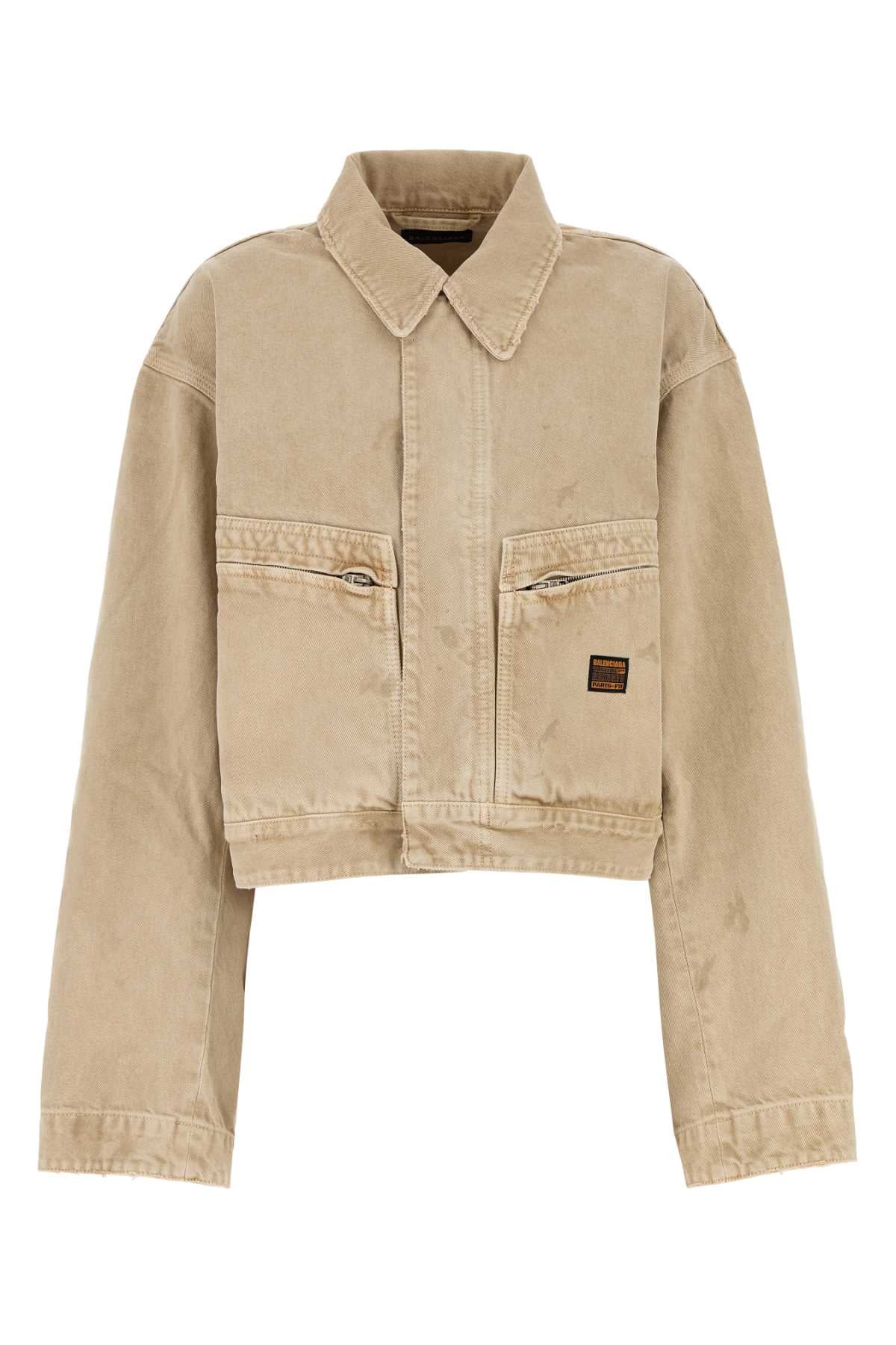 BEIGE DENIM JACKET Balenciaga BEIGE O TAN 36F