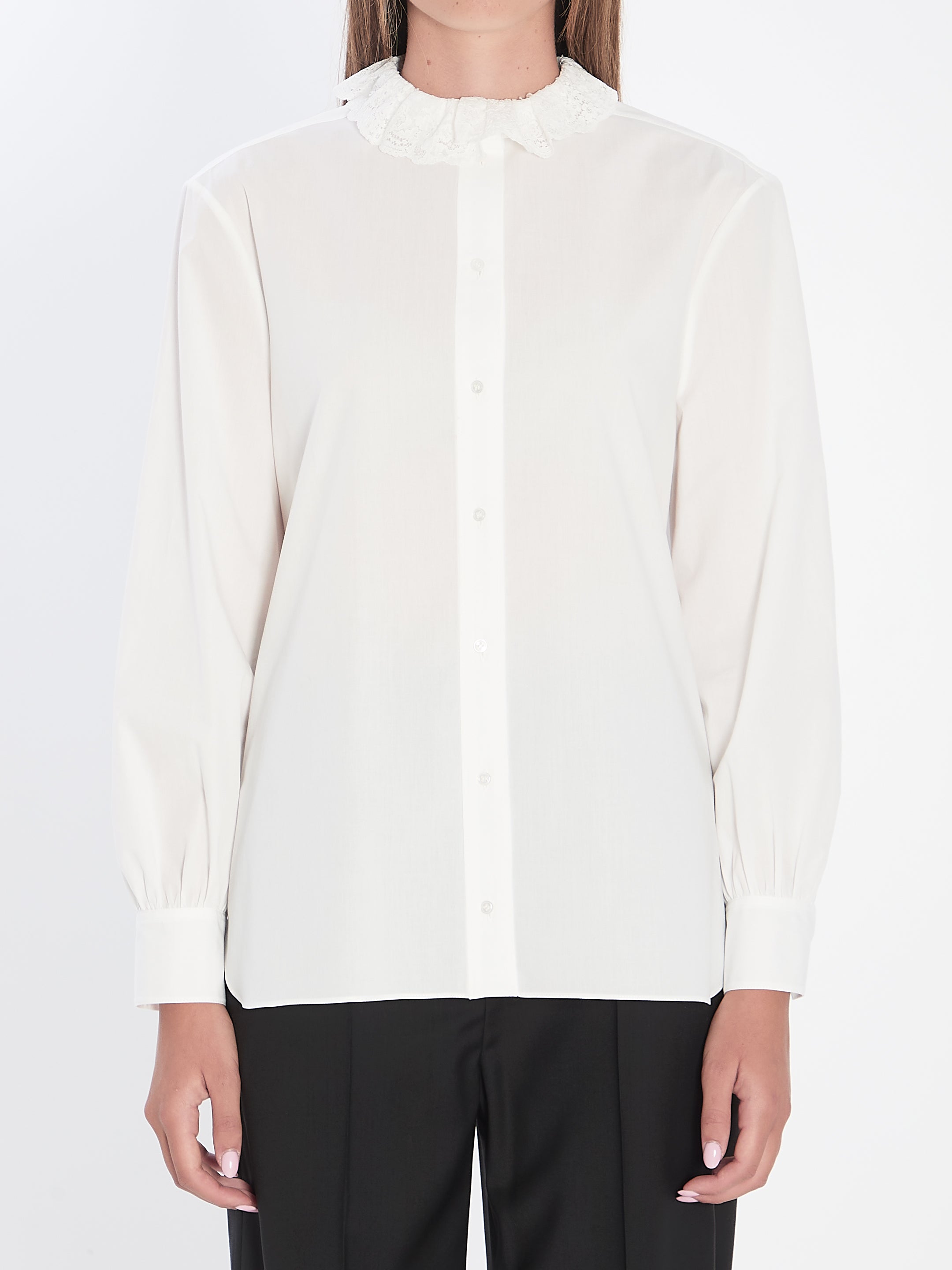 SHIRT RIFFLE NECK Saint Laurent WHITE 38