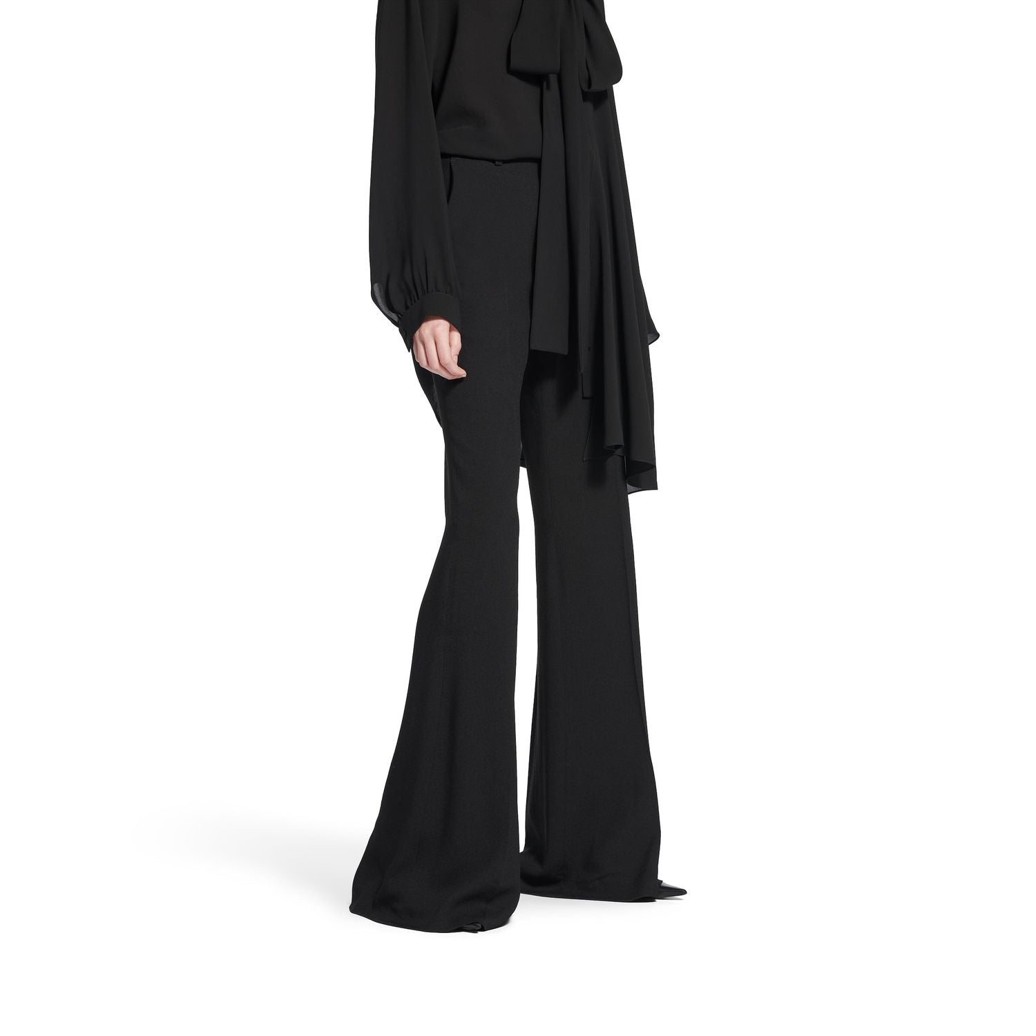 BLACK VISCOSE PALAZZO PANT Balenciaga